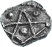 Pentagramm auf einem merowingischen Denar